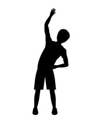 Fototapeta na wymiar silhouette with man hip exercise vector illustration