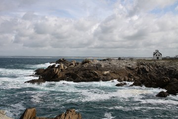 Côte rocheuse en Bretagne, saint-Guénolé,Pors carn