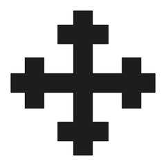 Obraz premium Cross Krosslet Icon black silhouette. Ancient Christian sign. Vector illustration.