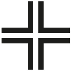 Gamma Cross Icon black silhouette. Ancient Christian sign. Vector illustration.