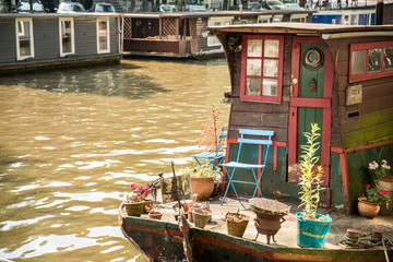 Obraz premium vintage boat on Dutch Canal