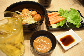 Japanese food in restaurant