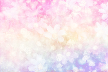 Soft focus cosmos flower on mulberry paper texture