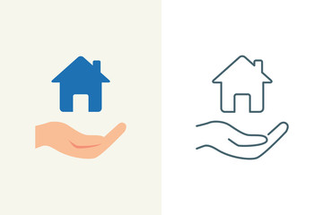 Property insurance vector icon, flat and line style