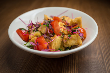 salad zucchini with tomatoes and soft cheese