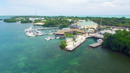 Atlantic Ocean aerial view near Islamorada, Florida Keys