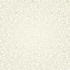 Seamless background of light beige color in the style of Damascus - 123541299