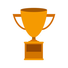 Trophy Cup gold with plate vector illustration