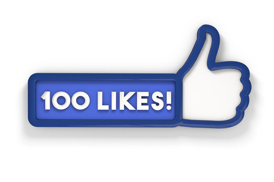 100 likes thumbs up banner