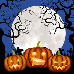 Fototapeta premium cemetery and pumpkin