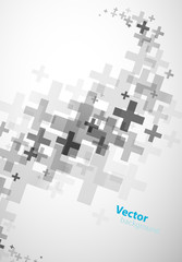 Abstract background created with plus signs - vertical version.