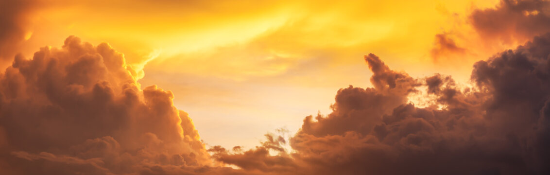 golden sunset sunrise sky, panorama