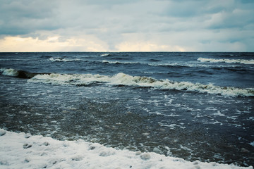 Sea water surface in Jurmala, Latvia