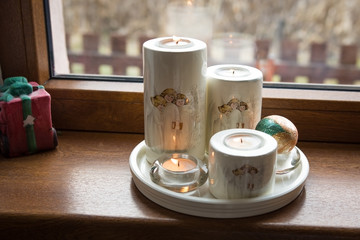 Christmas decorations and candles