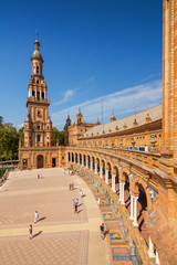 Fototapeta na wymiar Architectural complex of Plaza de Espana in Sevilla, Andalusia province, Spain.