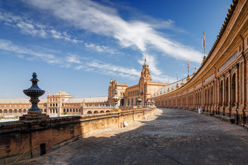 Fototapeta premium Architectural complex of Plaza de Espana in Sevilla, Andalusia province, Spain.