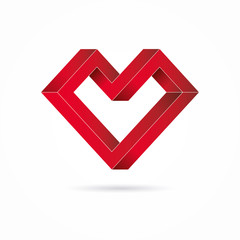 Heart abstract impossible geometric shapes.Valentine's Day. vector illustration
