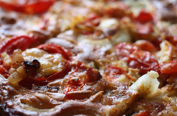 Rustic pizza with tomatoes