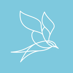 Fototapeta premium Seagull bird logo vector character.