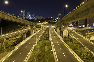 Beautiful road bridges at night