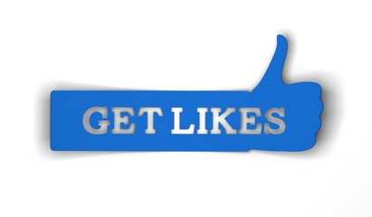 Get likes thumbs up social media banner