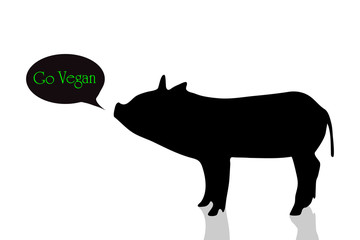 Vector silhouette of pig.