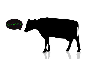 Vector silhouette of cow.