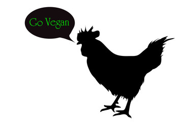 Vector silhouette of a hen.