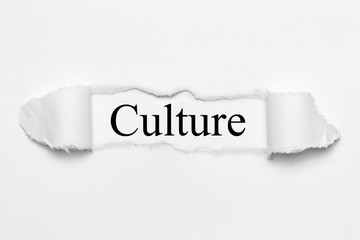 Culture on white torn paper