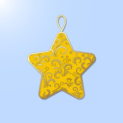 Christmas fishnet decoration: Star. Element can be used to decorate greeting cards and other Christmas decorations.