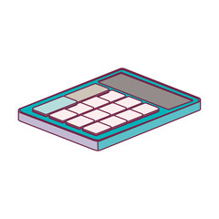 office color calculator lying down minimalist vector illustration