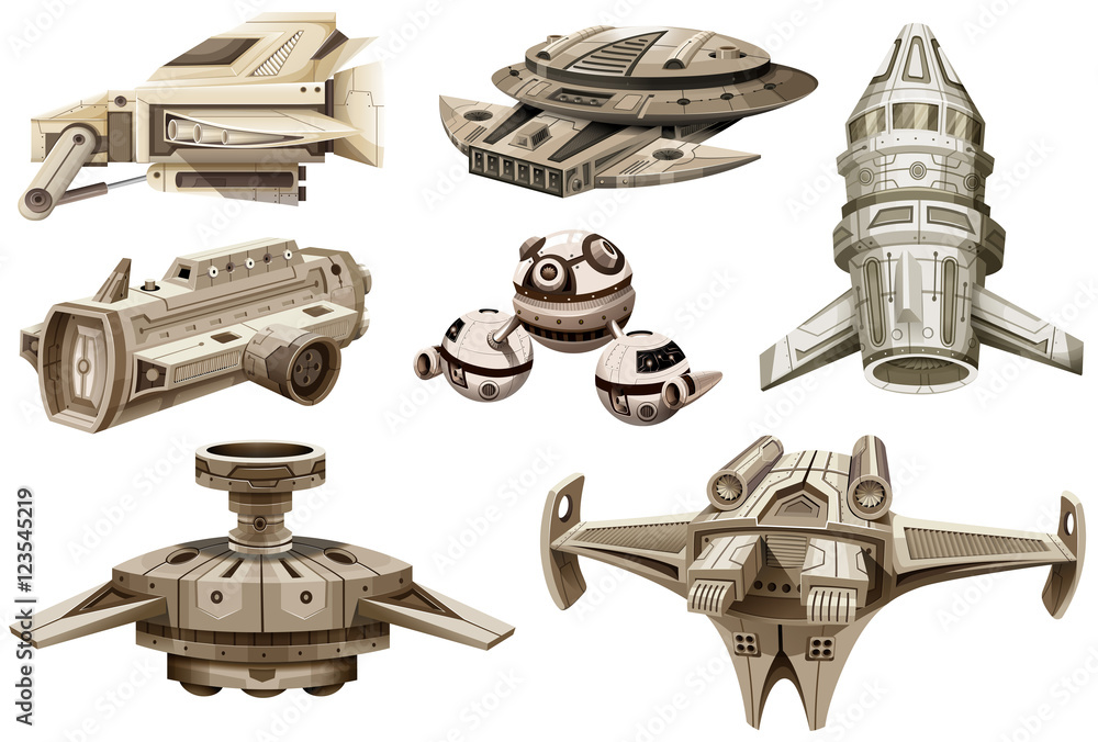 Canvas Prints different designs of spaceships