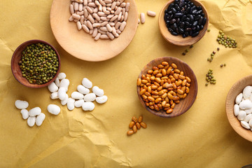 Food background with uncooked beans