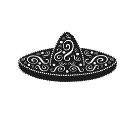 Sombrero, Mexican hat with ornament details vector