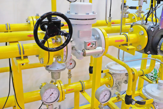 pipes and equipment in the gas distribution system