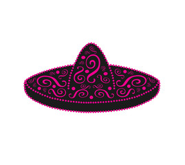 Sombrero, Mexican hat with ornament details vector