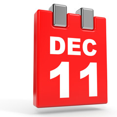December 11. Calendar on white background.