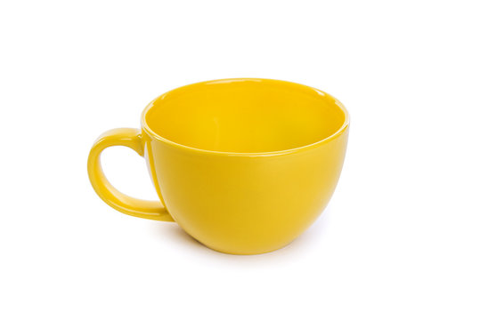 Yellow Cup Isolated.