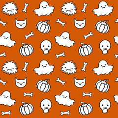 halloween pattern 1 /Seamless vector pattern for halloween design. The different graphics are all on separate layers so they can easily be moved or edited individually.
