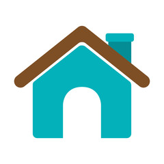 silhouette roof house and chimney vector illustration