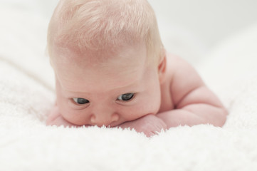 Cute adorable newborn baby portrait