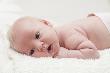 Cute adorable newborn baby portrait
