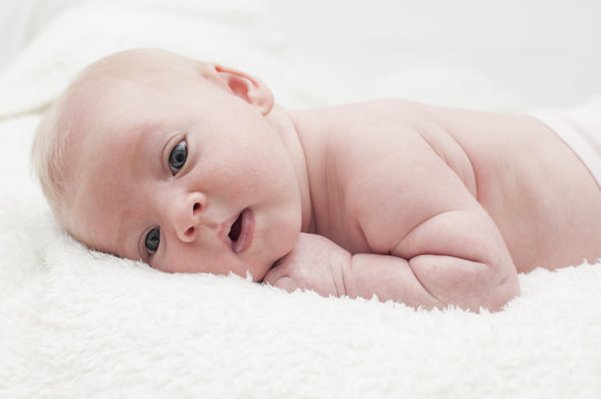Cute adorable newborn baby portrait
