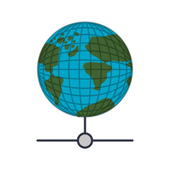 earth world map with continents vector illustration