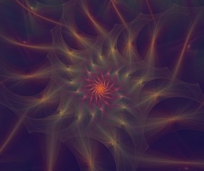 abstract spiral fluffy fractal computer generated image