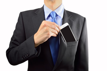 businessman ready with his smartphone