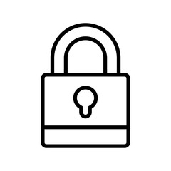 contour padlock with black body and shackle vector illustration