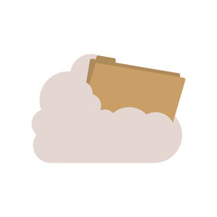 folder into the cumulus cloud vector illustration