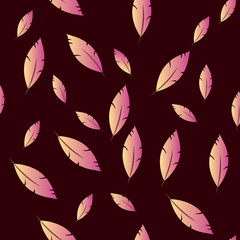 Feathers pattern for fashion design (hippie, boho style). repeat