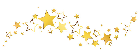 Gold star border, holiday banner, celebration decoration